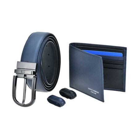Tumbled Leather Wallet & Belt (Gun Metal Buckle) Gift Set